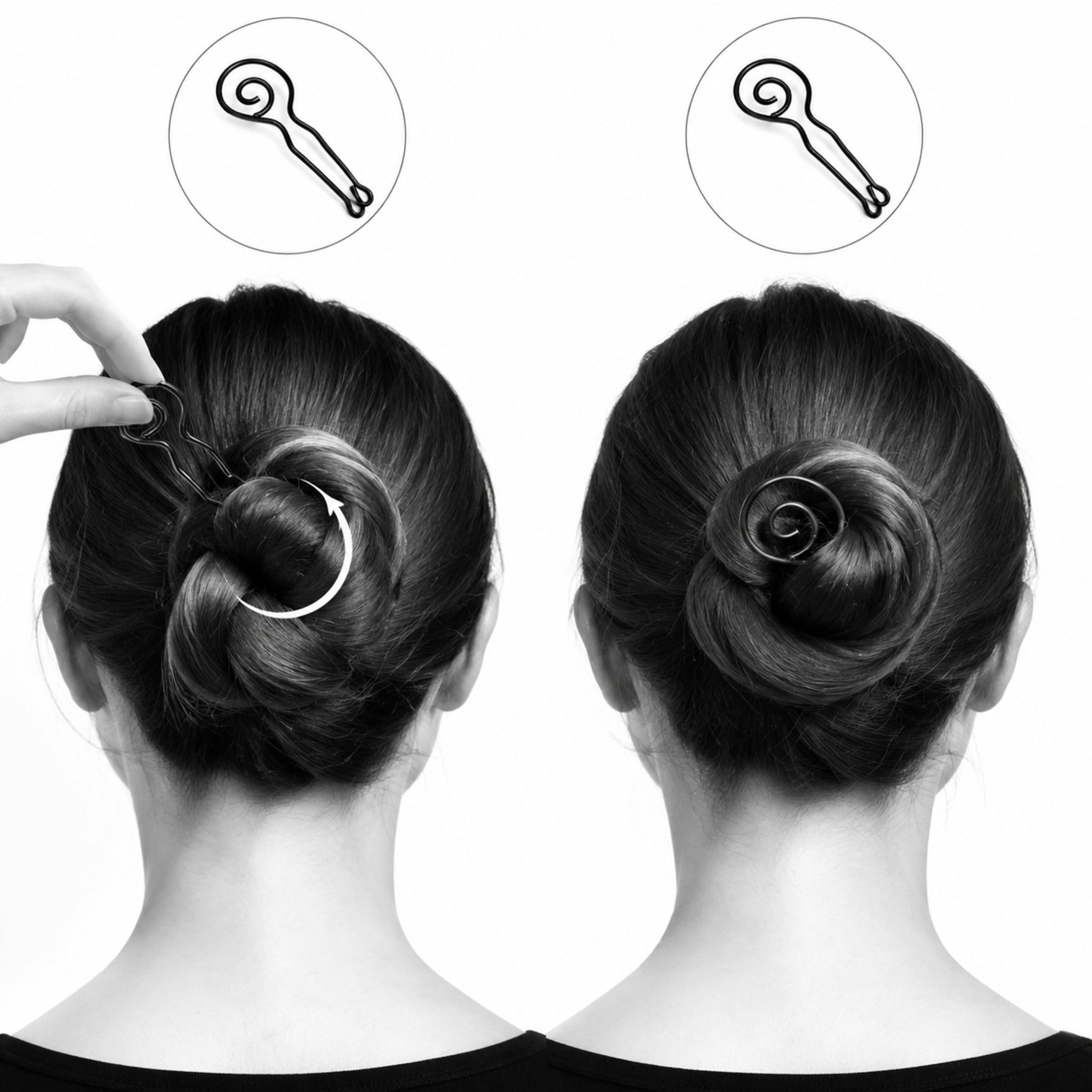 Épingle Spirale Technique – Maintien Invisible pour Chignon et Coiffure Torsadée