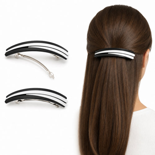 Barrette Ligne Minimaliste – Fermoir Fin Haute Tenue pour Coiffures Élégantes