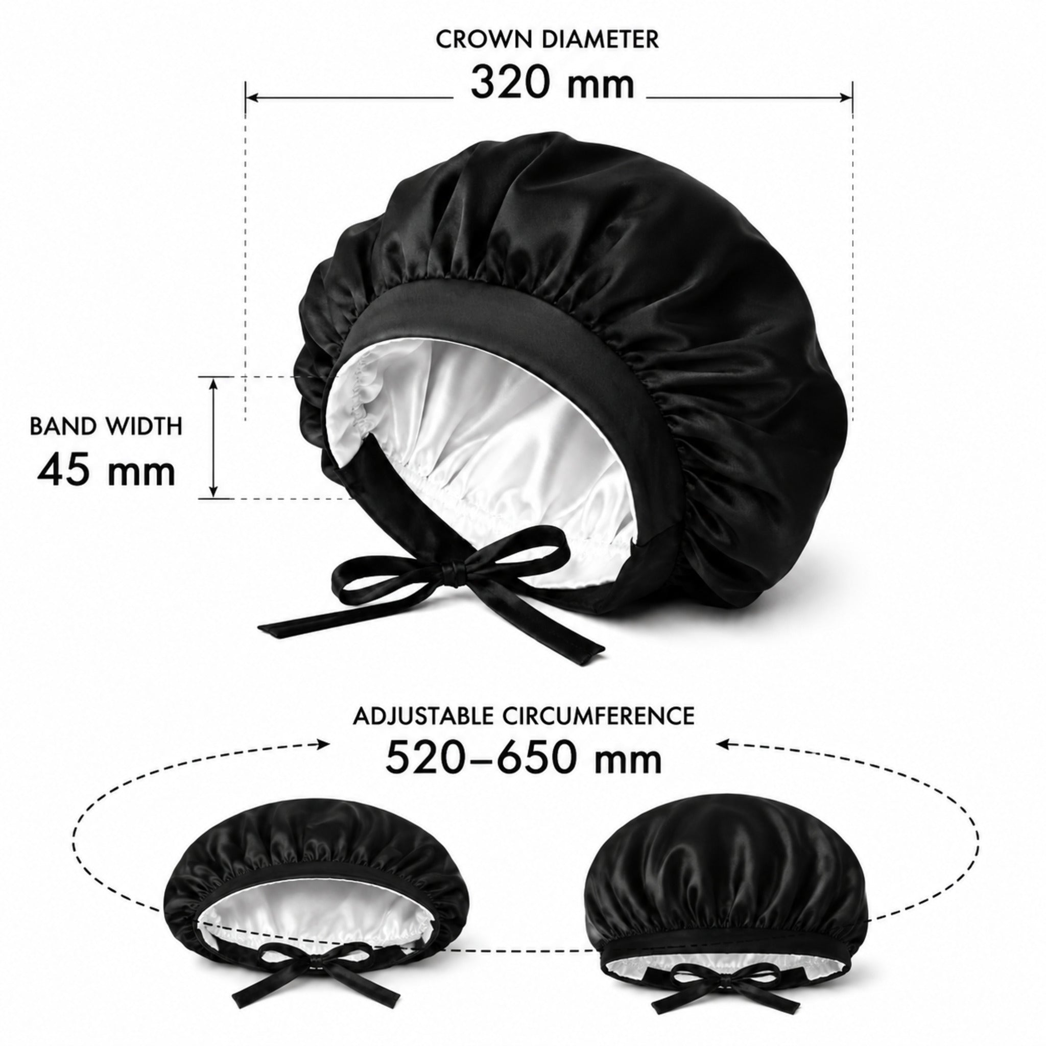 Bonnet Nuit Ajustable en Satin – Protection Confort des Longueurs