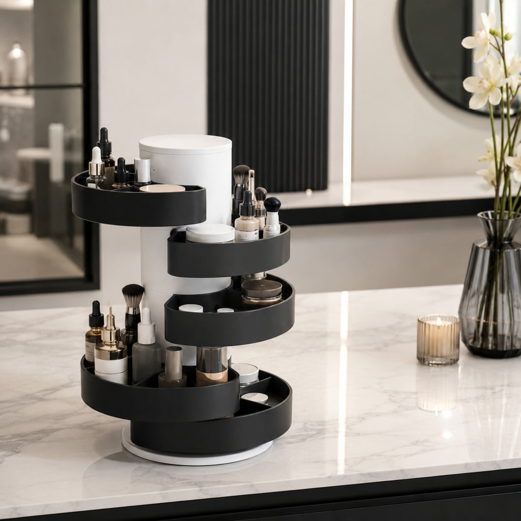 Tour Modulaire Beauté – Rangement Vertical Personnalisable Noir Mat
