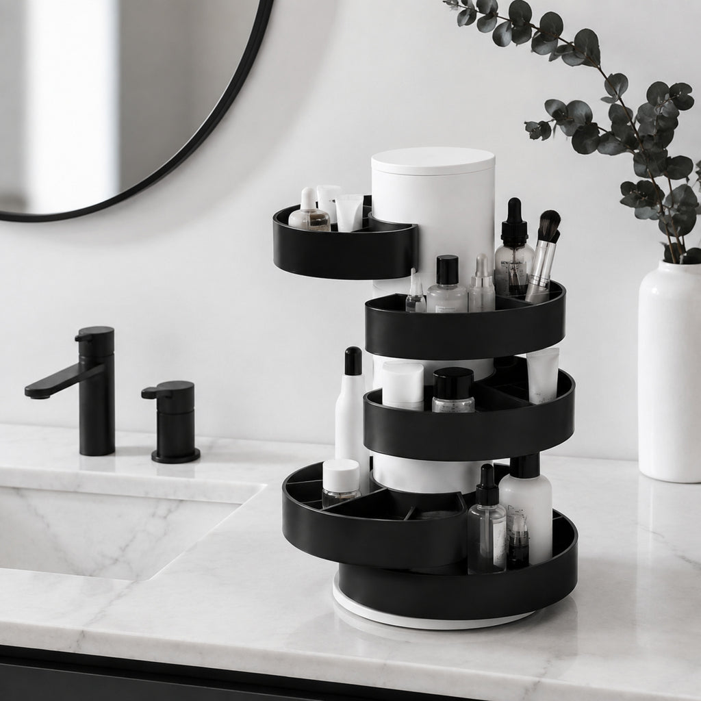 Tour Modulaire Beauté – Rangement Vertical Personnalisable Noir Mat