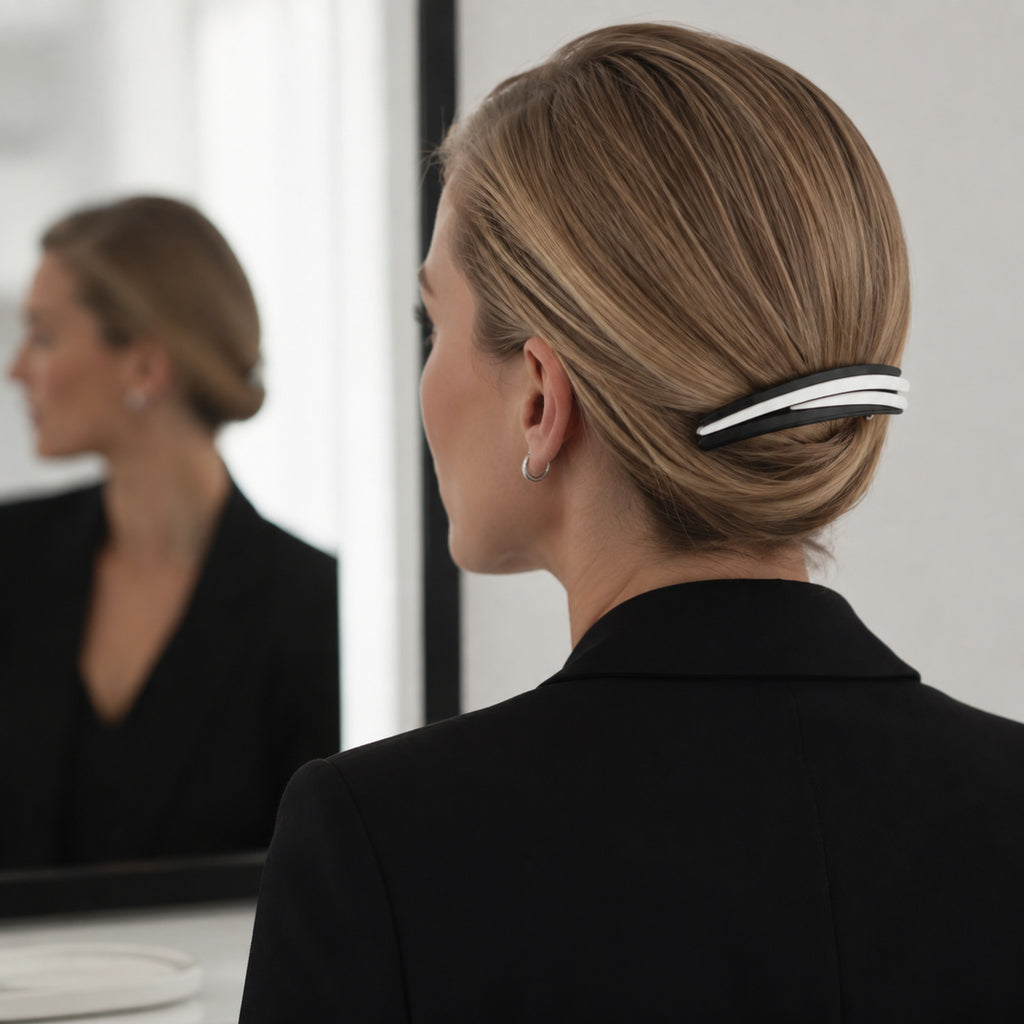 Barrette Ligne Minimaliste – Fermoir Fin Haute Tenue pour Coiffures Élégantes